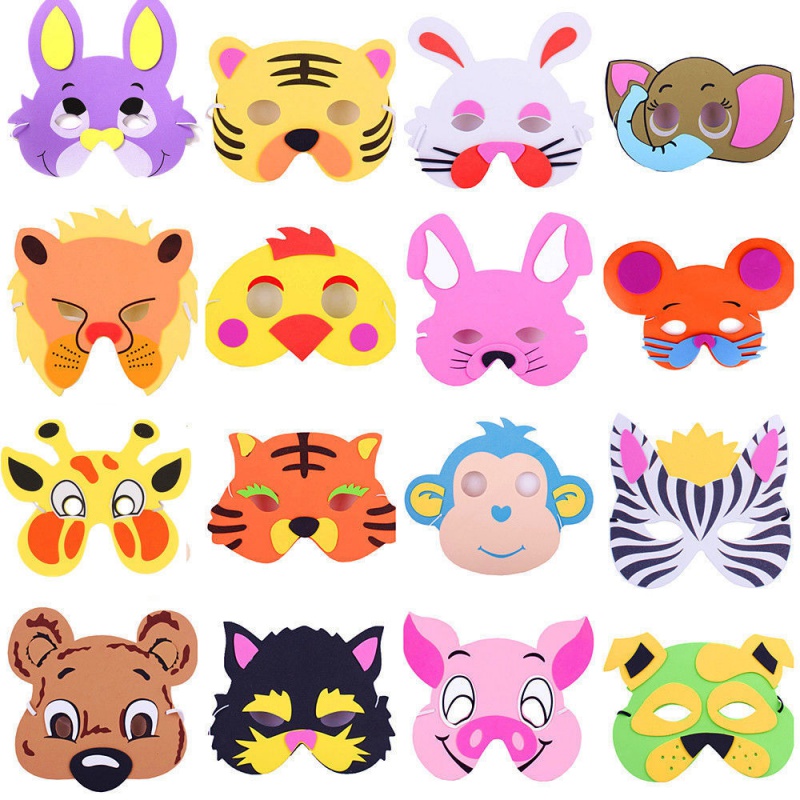 化装舞会创    儿童卡通面具虎年幼儿园小 2个装(可联系客服备注款式)
