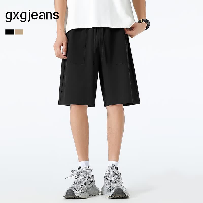 gxgjeans男装 多色轻薄透气工装宽松休闲短裤运动裤子 26夏新品 黑色 XL (180) -32码