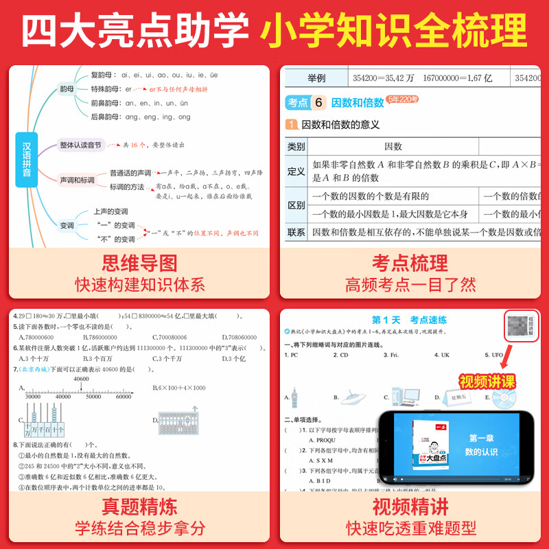 一本【小学知识大盘点】27新语数英1-6年级考点梳理基础知识小学知识大全内附视频一二三四五六年级考试总复习人教版全国通用小升初课本知识积累手册小学书 【99%家长推荐3本装】语文+数学+英语 通用