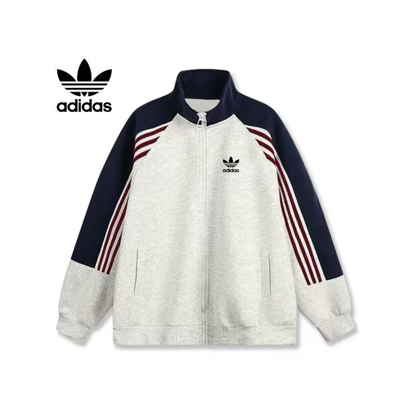 Y-3春秋季新款男女三叶草同款运动夹克立领开衫休闲卫衣情侣 黑色三叶 2XL (170-195)斤