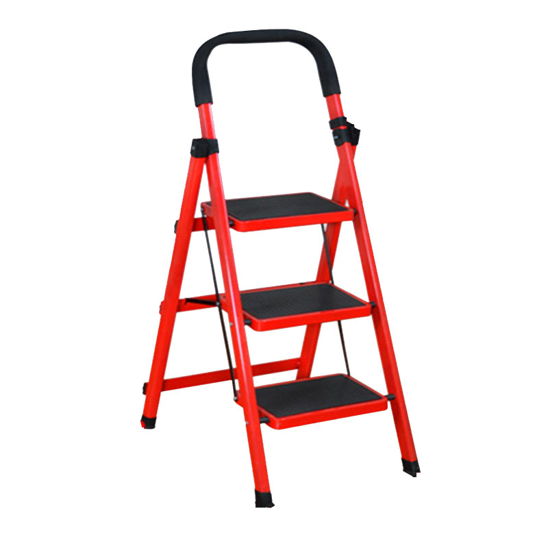 九将 多功能加厚折叠人字梯便携多用储物登高梯子 三步梯110cm