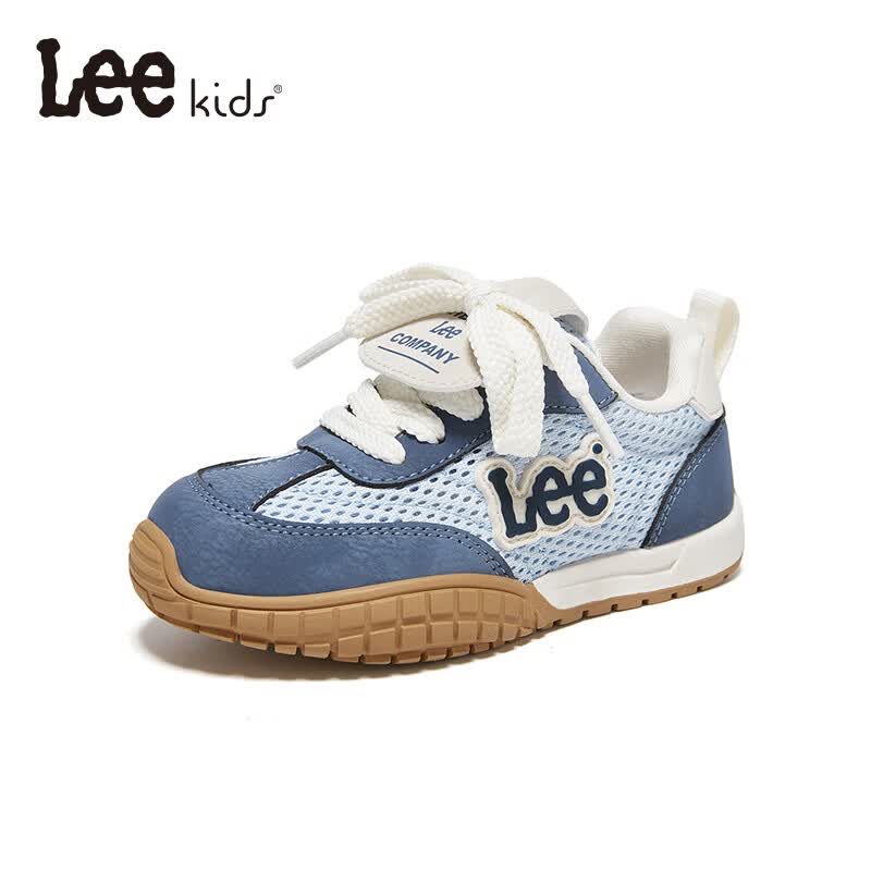 Lee童鞋春夏季新款儿童网面跑步鞋女大童透气运动鞋男童 X0196 兰色 36 【建议脚长220-225mm】