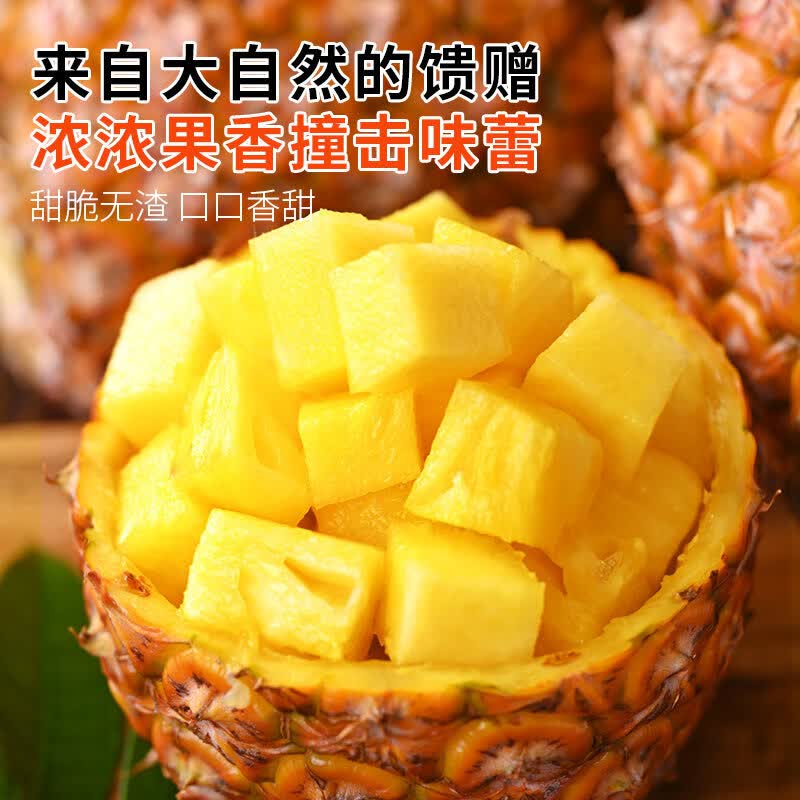 胖东来超市代购同款芒果凤梨新鲜水果海南金钻树上熟香水菠萝大果 【净重2.5-3斤】2个装 | 量小不够吃