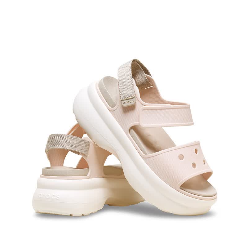卡骆驰（CROCS）细闪嗖酷凉鞋户外厚底时尚凉鞋女鞋沙滩鞋|213287 桃子冰/冰冻米/粉笔色-86U(含智必星) 36 /37(230mm)