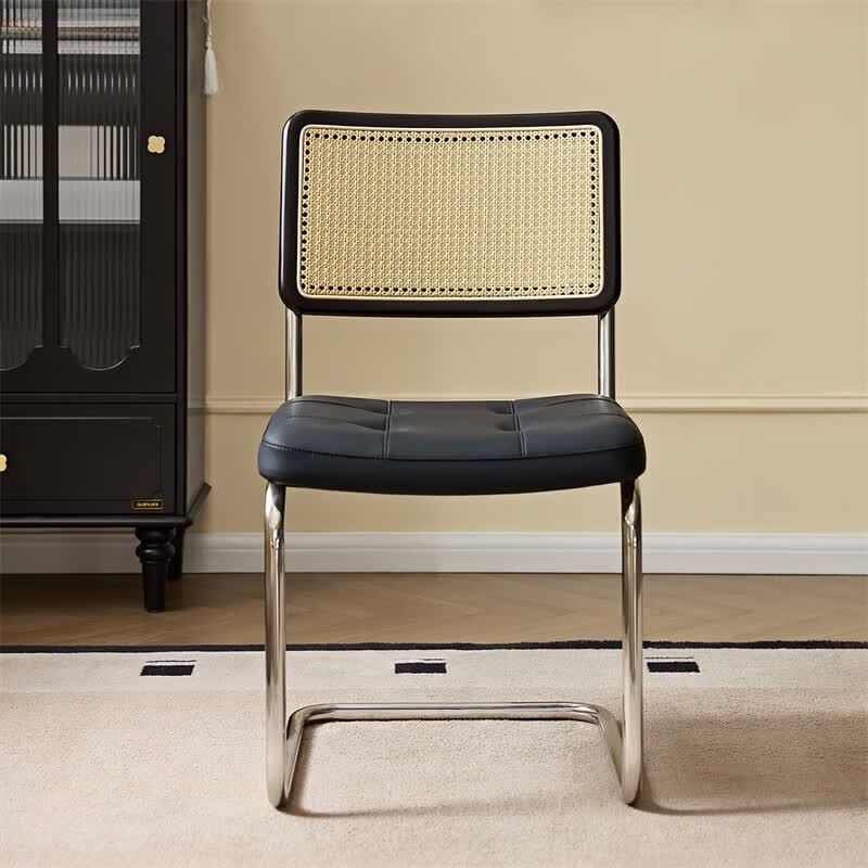 全友（QUANU）家居复古靠背椅家用家具客厅餐厅凳子久坐不累软包办公学习椅餐椅 黑茶色|餐椅*1