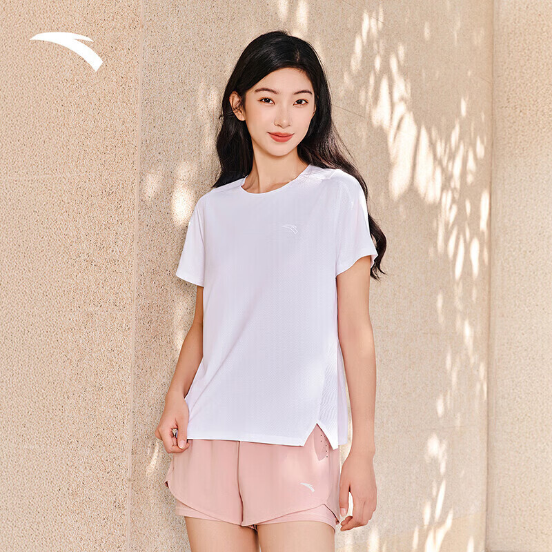 安踏零压速干T丨C5跑步训练服运动短袖女夏季新款吸汗透气t恤上衣 【速干大师】纯净白 -1 | 修身剪裁 轻盈畅跑 XS (女155)
