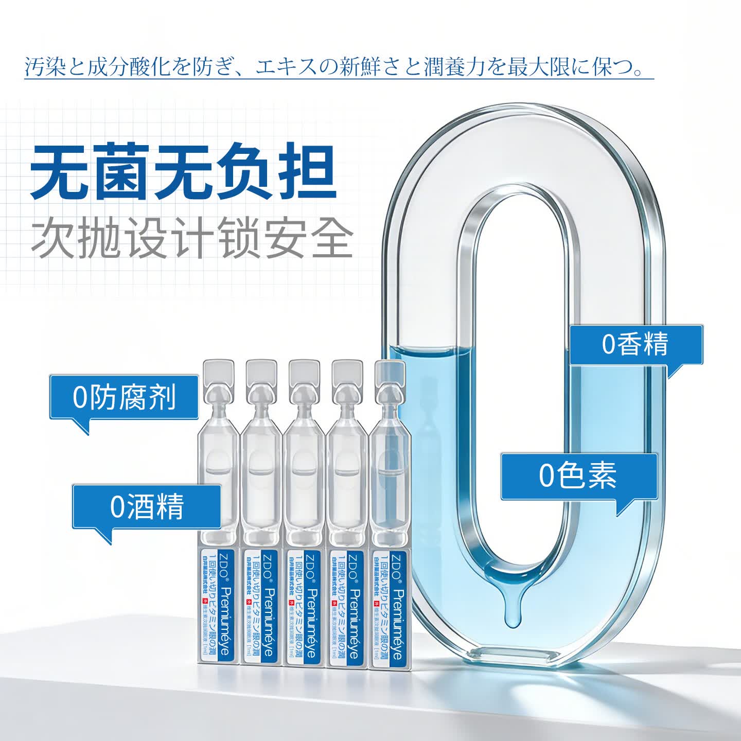 ZDO次抛润眼液缓解眼疲劳眼干眼涩护眼专用改善熬夜玩手机视力模糊 10支装*2盒【一月用量】