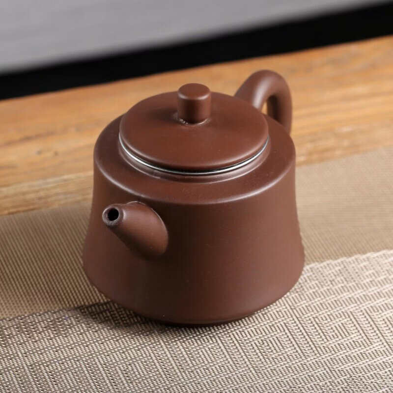 紫砂壶宜兴茶壶内置过滤泡茶家用壶大容量手工壶陶瓷茶具老式单壶 棕色高石瓢壶 550ml ~