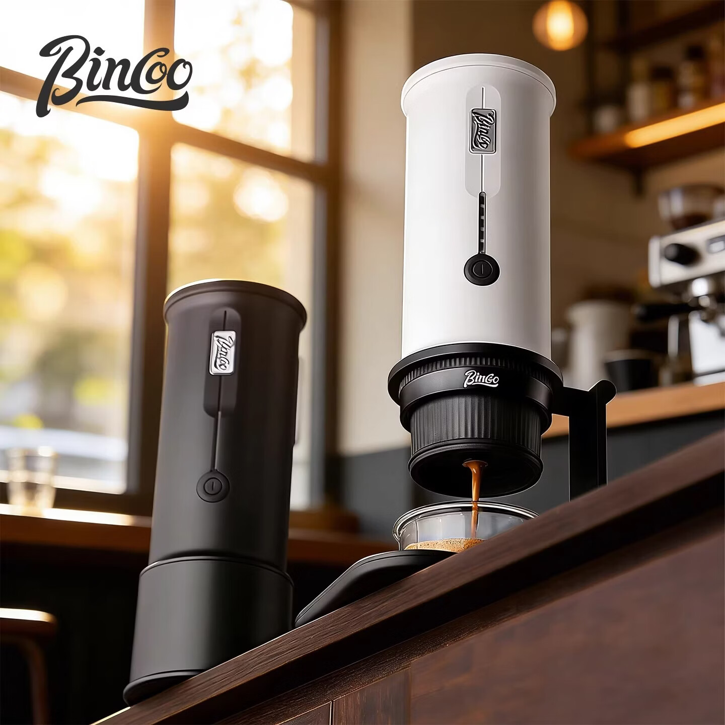 Bincoo便携咖啡机H2Pro小型家用户外胶囊电动意式浓缩咖啡萃取机 H2Pro极夜黑+DM03黑 2.0