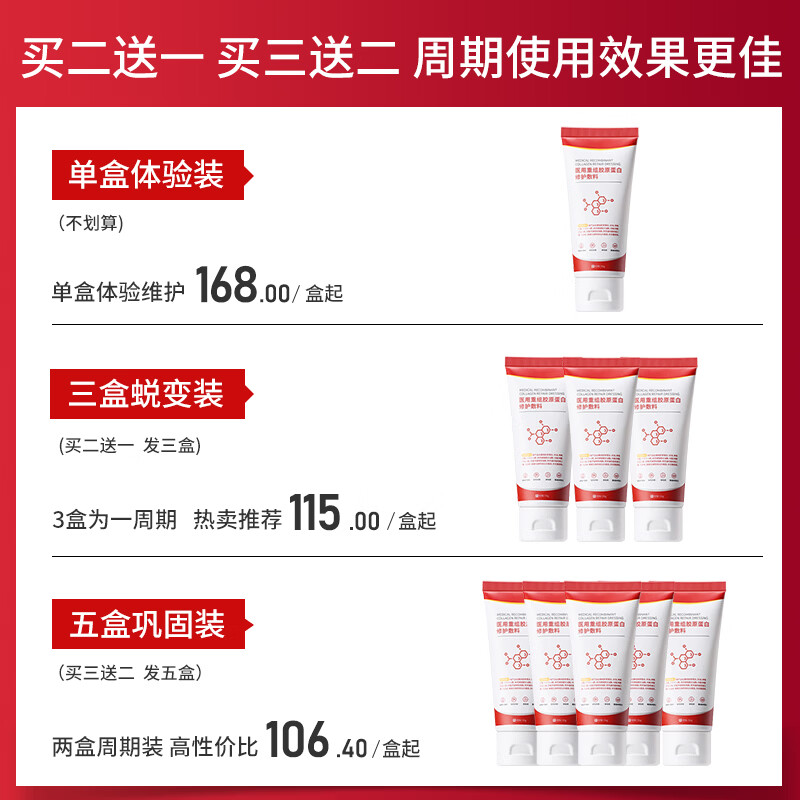 VEVT胶原膜vtt蛋白膜vvt胶原蛋白护理膜重组胶原蛋白修复敷料 单支体验装【 不划算 多支效更佳】