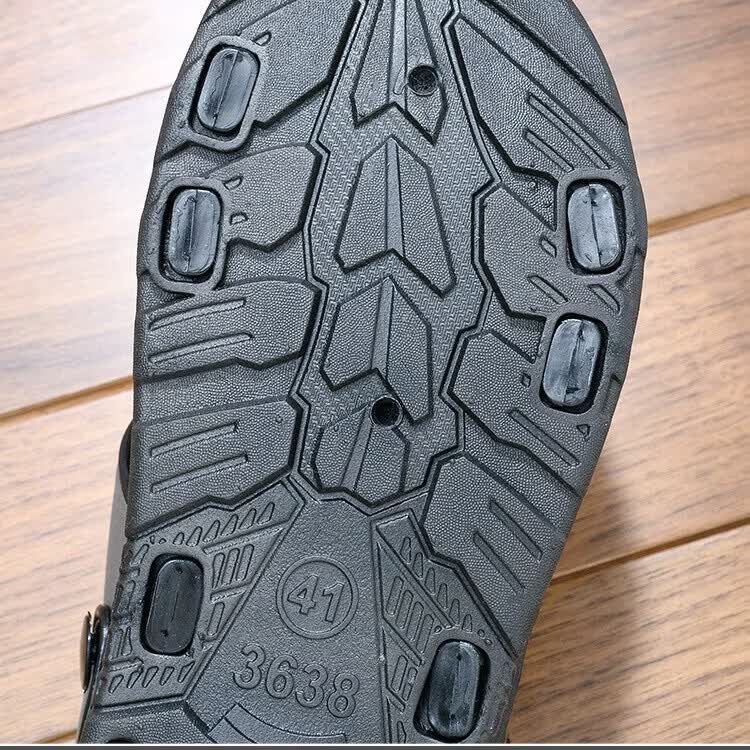 【100%真皮】男士凉鞋夏季新款防滑泡水软底真皮牛皮沙滩男凉拖鞋 「仿真+7」黑 泡水版 43 偏小一码