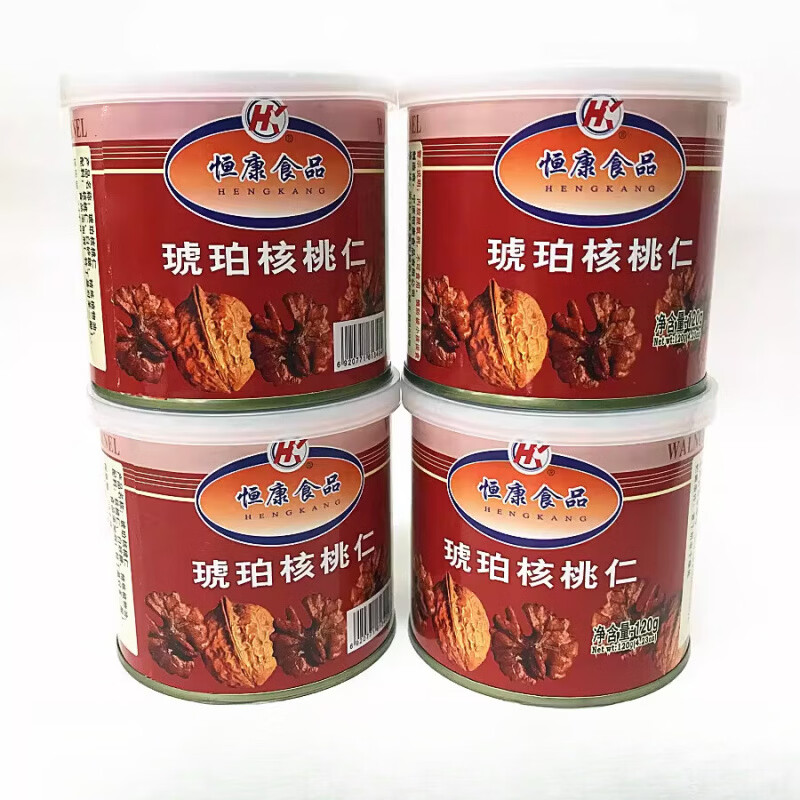 恒康琥珀核桃仁120g罐装山核桃仁核桃肉小吃坚果炒货零食果仁 1罐*120克琥珀核桃仁