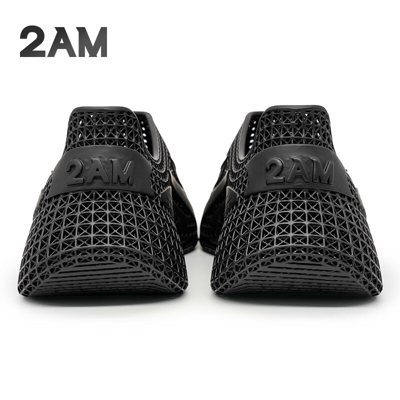 2AM3D一体打印男士休闲鞋时尚百搭厚底健步鞋透气舒适4D网面鞋 黑色 39