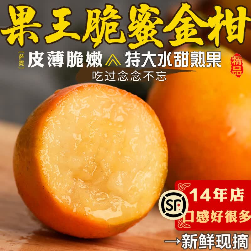 融安金桔特大脆蜜金柑融安脆蜜金桔第三代广西一级金橘大果新鲜甜 3斤 4A|脆蜜柑王 甜脆多汁 11-15个/斤