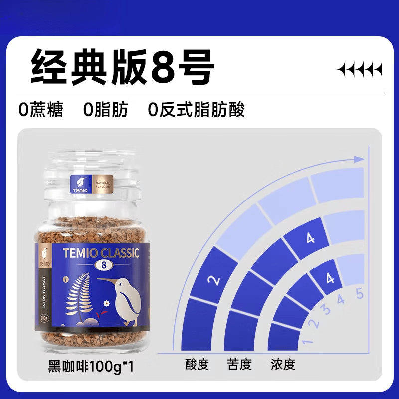 胖东来同款黑咖啡速溶无糖0脂原装美式冻干咖啡粉排行榜代谢提神 1x1x100g 【2瓶装】经典10号200g