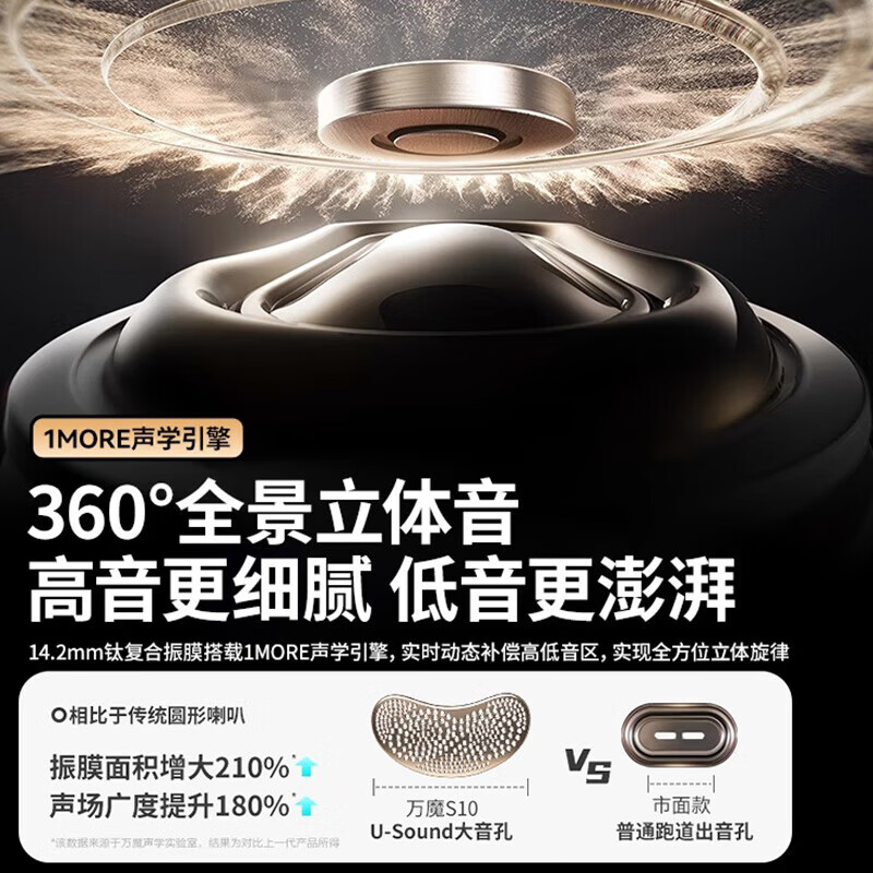 万魔(1MORE)S10挂耳式蓝牙耳机不入耳开放式气骨传导概念运动长续航通话降噪周杰伦同款耳机 2026新款 S10星空黑【送专用保护套+QQ音乐会员】 七天试用不满意包退丨送运费险