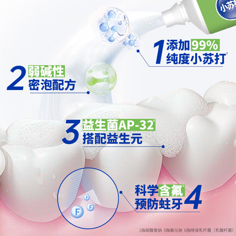 狮王（Lion）White&White小苏打美白牙膏大白淡化牙渍去渍美白清新氨基酸护龈 白桃+青柠+葡萄柚共6支赠软毛牙刷2支