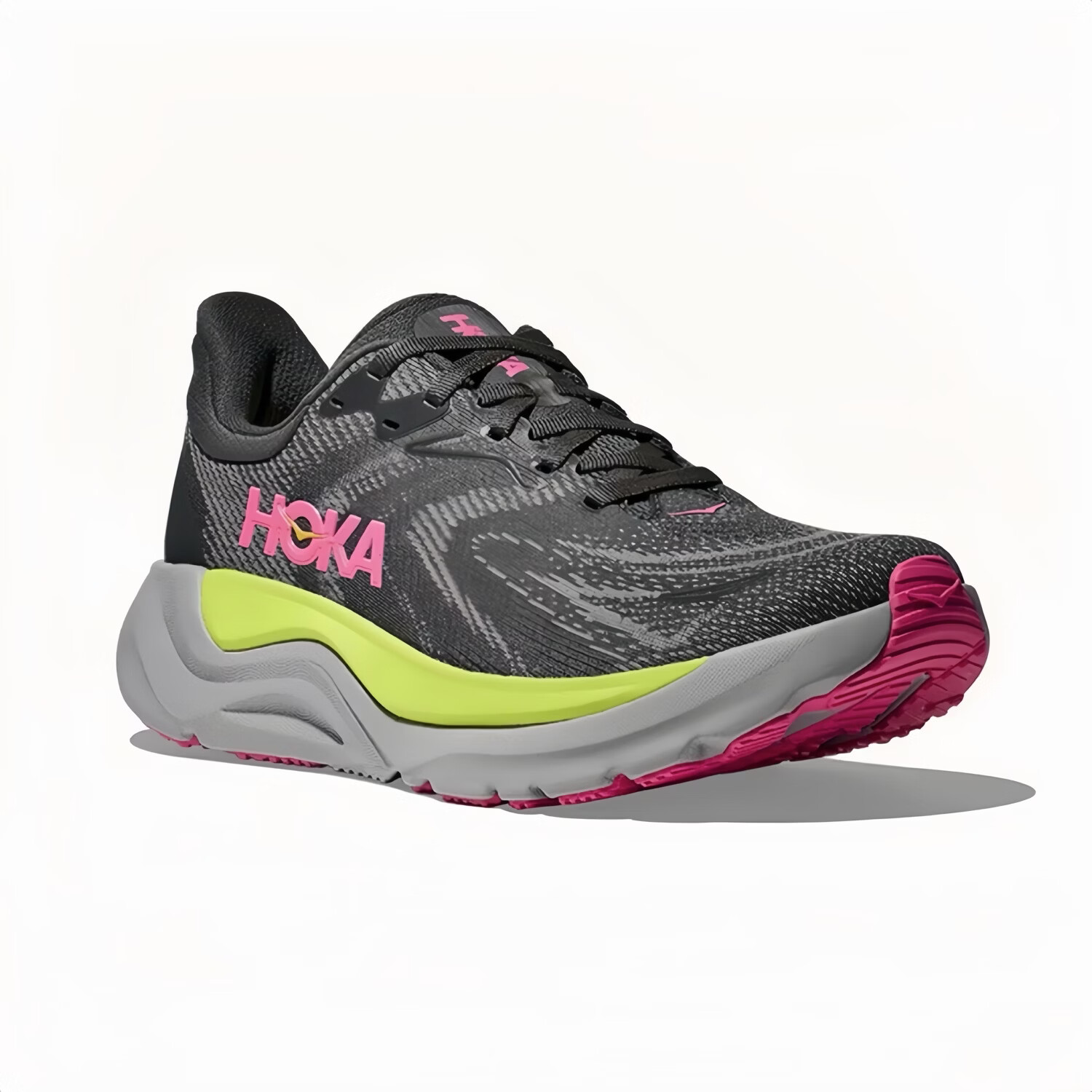 HOKA HOKA FOOT男女款 ARAHI 8 稳定支撑轻便户外缓震阿瑞海8运动跑步鞋 灰黑/粉色 45
