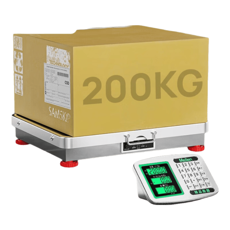 Meilen無線電子秤臺秤商用大型分體式電子稱300公斤精準(zhǔn)手提便攜移動菜場收糧收廢品計價稱快遞秤 200KG【32*42不銹鋼大臺面】