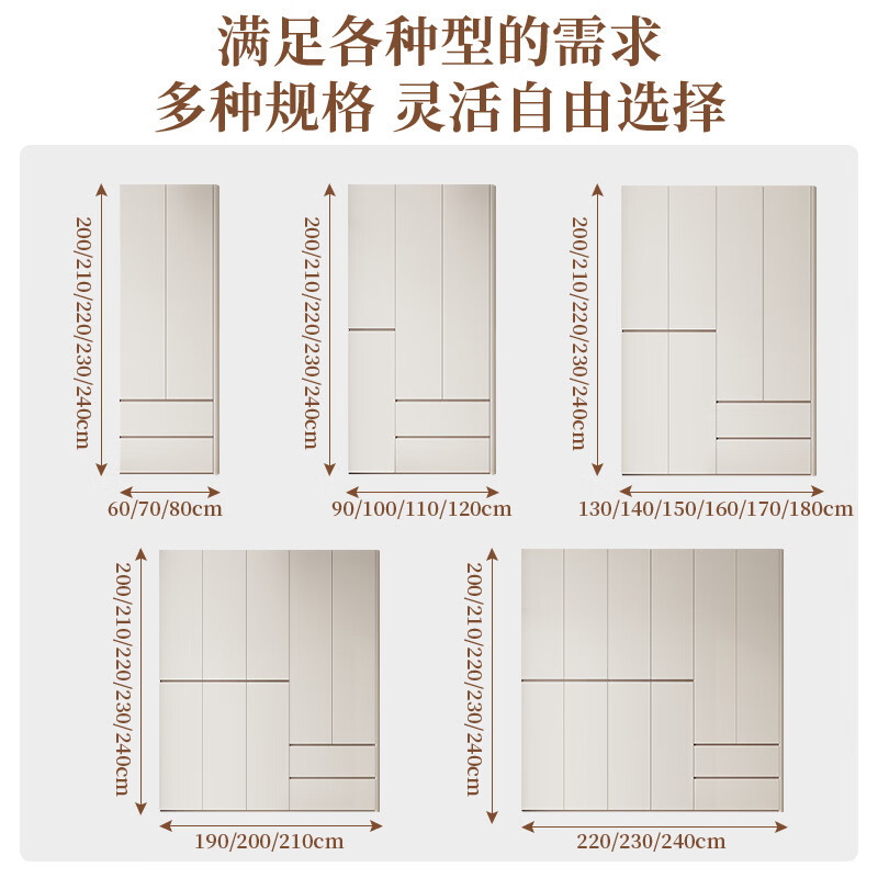 溥畔衣柜卧室定制级环保欧松板现代简约分段大衣橱 [2.4x2.4m]六门衣柜+ENF级包送装+可定 整装