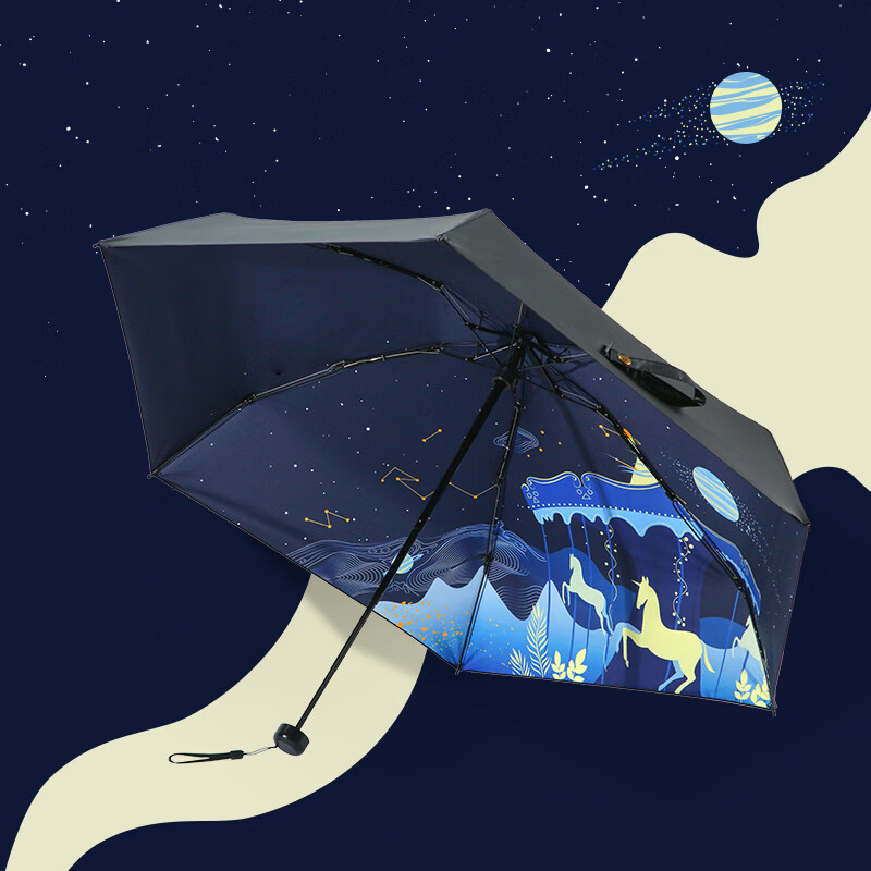 红叶超轻小巧口袋伞防晒防紫外线遮太阳伞折叠便携女晴雨两用伞 旋木