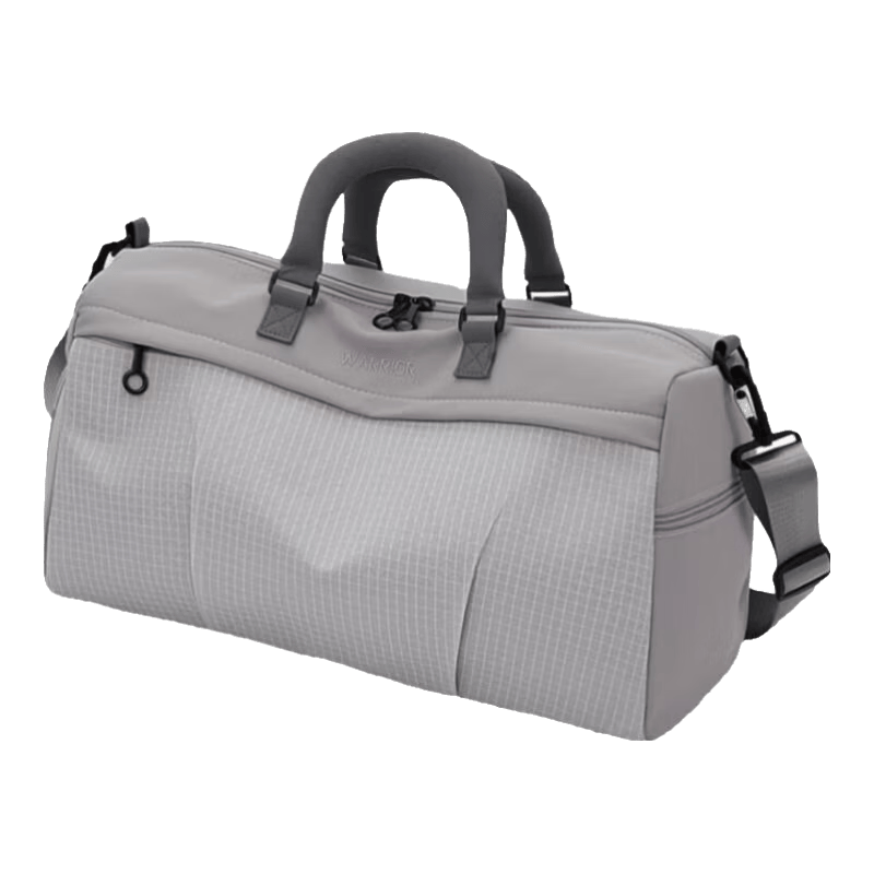 回力（Warrior）健身包運動游泳瑜伽手提包大容量旅行輕便斜跨短途收納行李袋女 灰色 【帶可愛貓掛件】