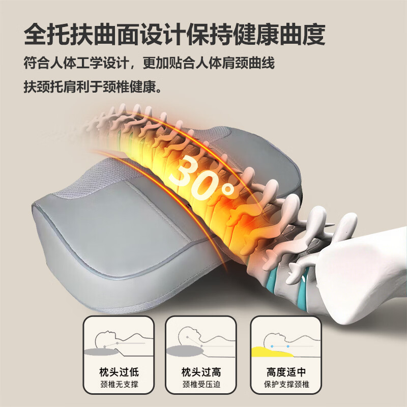 肌久健康肌久多功能颈椎腰椎颈部腰部按摩仪按摩器颈肩腰背理疗疏通经络缓解疲劳节日礼物送爸妈京东物流 浅灰色