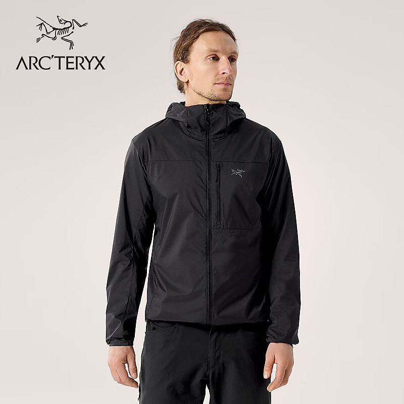 ARC'TERYX始祖鸟 SQUAMISH HOODY 男子 风壳®夹克 BLACK/黑色 M
