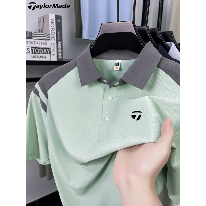 TAylorMade高尔夫男士冰感短袖POLO衫2026夏季新款翻领凉感T恤衫 宝蓝色 3XL 185【适合170-185斤】码2