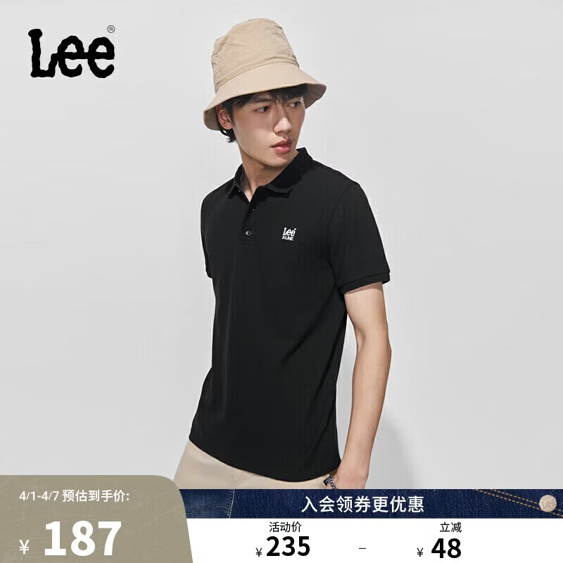Lee标准版防晒紫外线刺绣logo凉感短袖男女同款情侣polo衫休闲潮