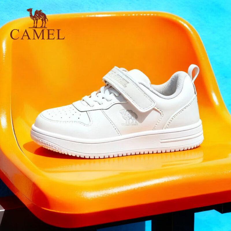 骆驼(CAMEL)儿童运动鞋小白鞋上学透气耐磨休闲鞋跑步鞋童鞋中大童男女童 白色 37