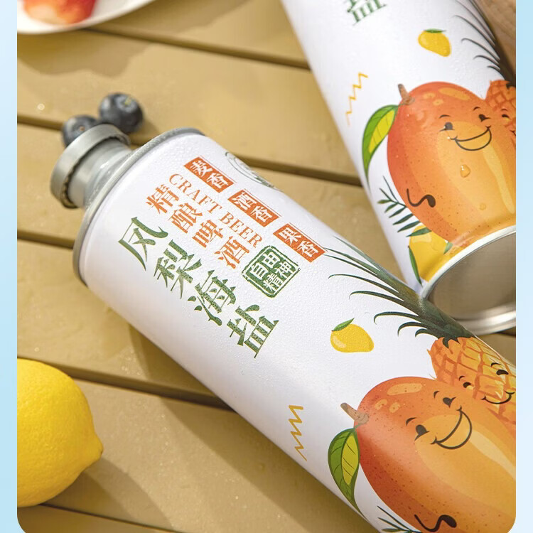 霜城莓果酪奶皮子芭乐柠檬黄油山楂750ml风味精酿啤酒凤梨海盐1L 凤梨海盐 1L 6瓶 整箱装