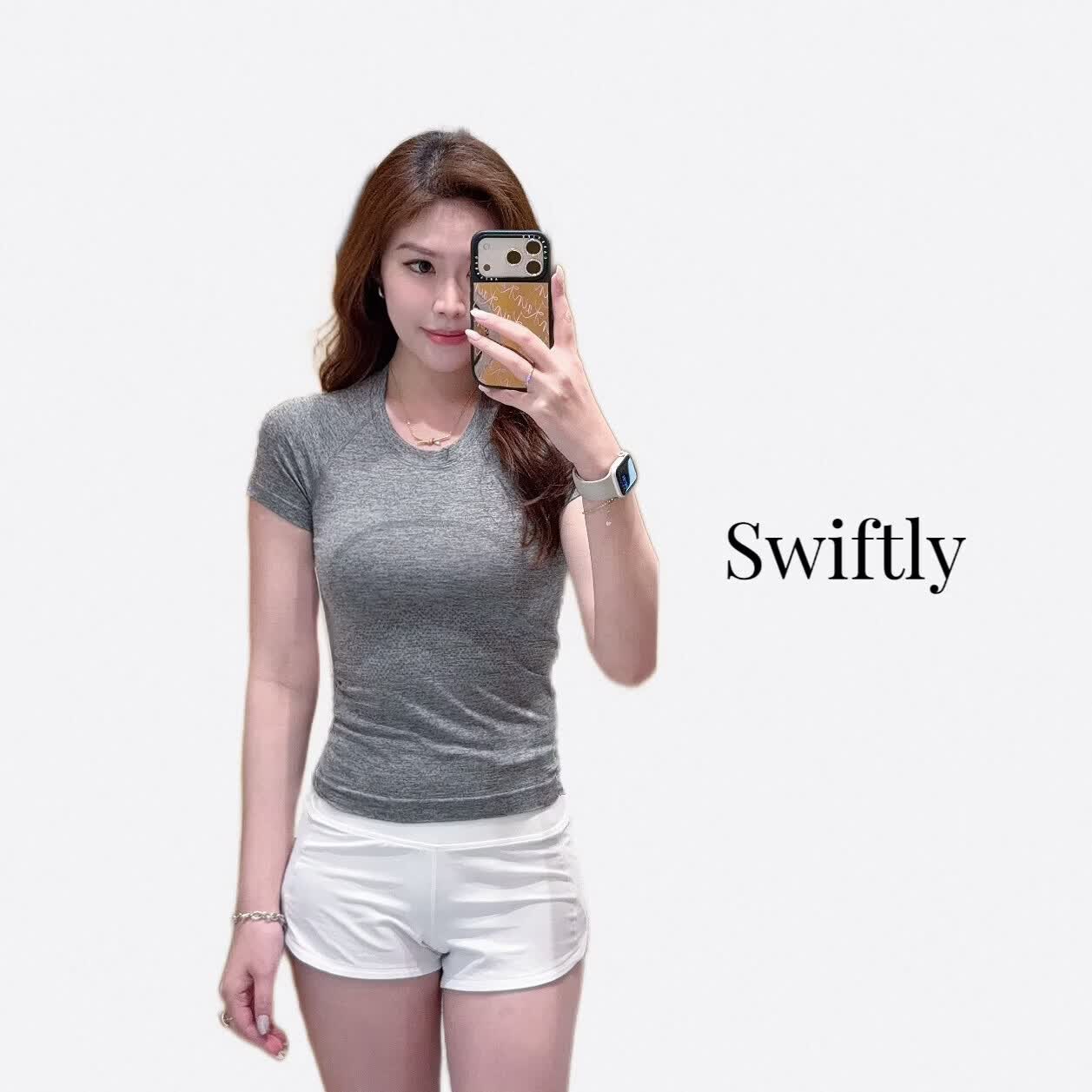 露露swiftly短袖女士运动短袖 T 恤 2.0速干透气高弹裸感面料运动 板岩灰 (带标) XL /8码(120-135斤) 京东折扣/优惠券