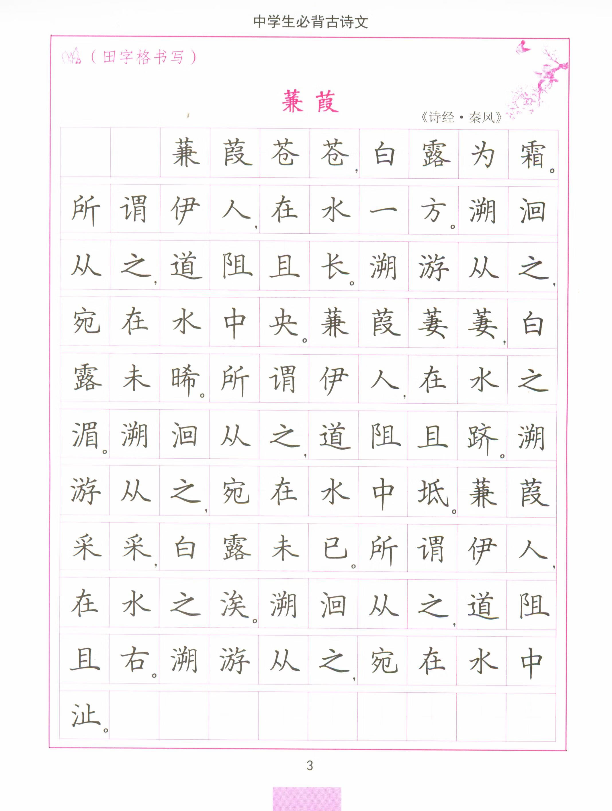 2022正版 司马彦字帖中学生必背古诗文 临摹字帖护眼纸大字号 红色