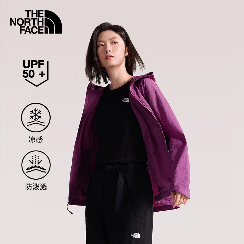The North Face北面防晒衣女户外轻薄防泼皮肤衣8G7H 紫色/G4Y L