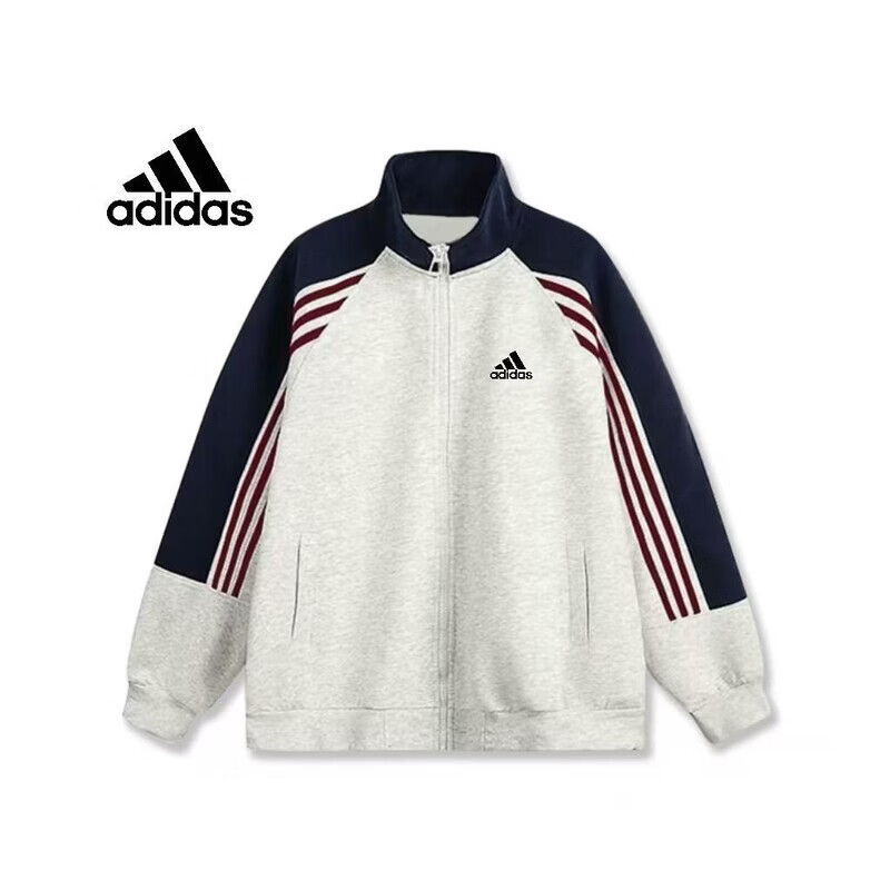 Y-3春秋季新款男女三叶草同款运动夹克立领开衫休闲卫衣情侣 黑色三叶 2XL (170-195)斤