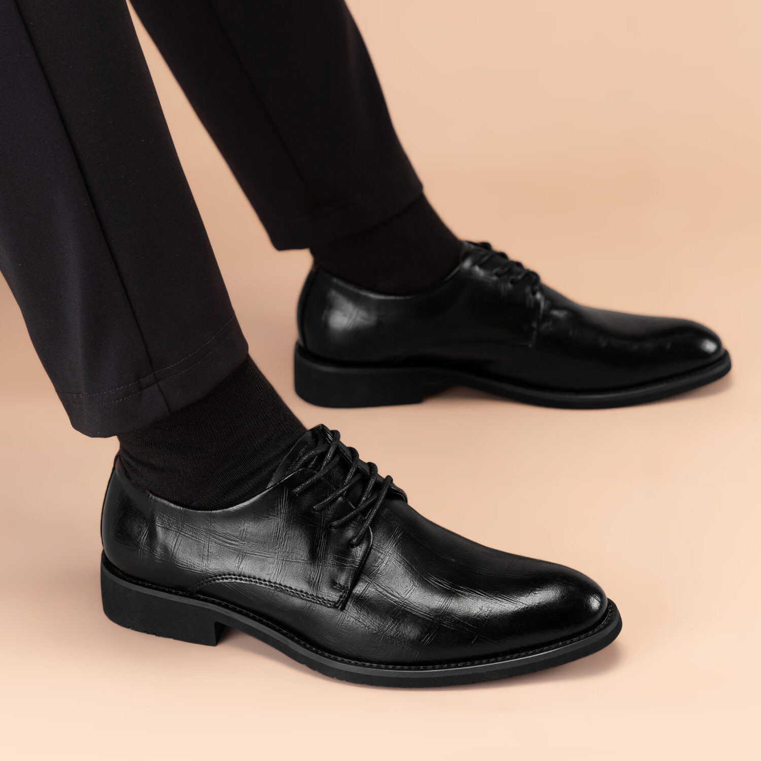 Walker Shop高端品牌皮鞋男款2026夏季商务正装真皮男鞋通勤休闲增高软底皮鞋 棕色内增高【品牌男鞋 礼盒包装】 40