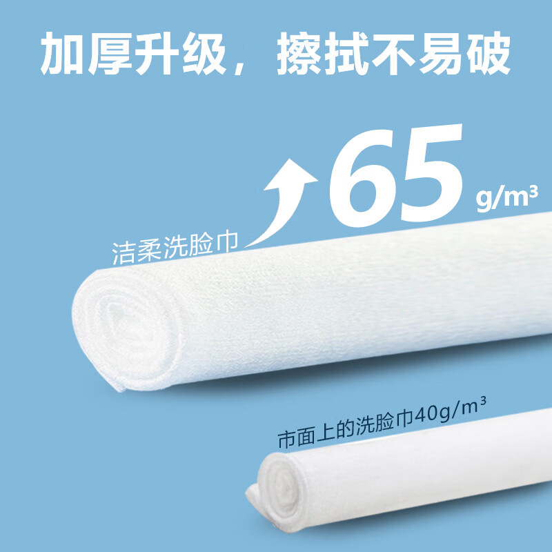 洁柔(C&S)一次性洗脸巾挂抽两用柔软平纹干湿两用温和不刺激宝宝洗脸巾M码 【20*15cm平纹洗脸巾】100抽*3包
