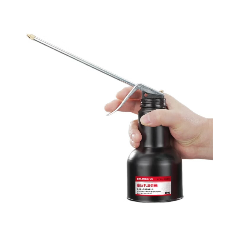 德力西(DELIXI)机油壶透明加油壶塑料喷油壶大容量长嘴机油壶高压金属款机油壶 德力西透明机油壶-350ml