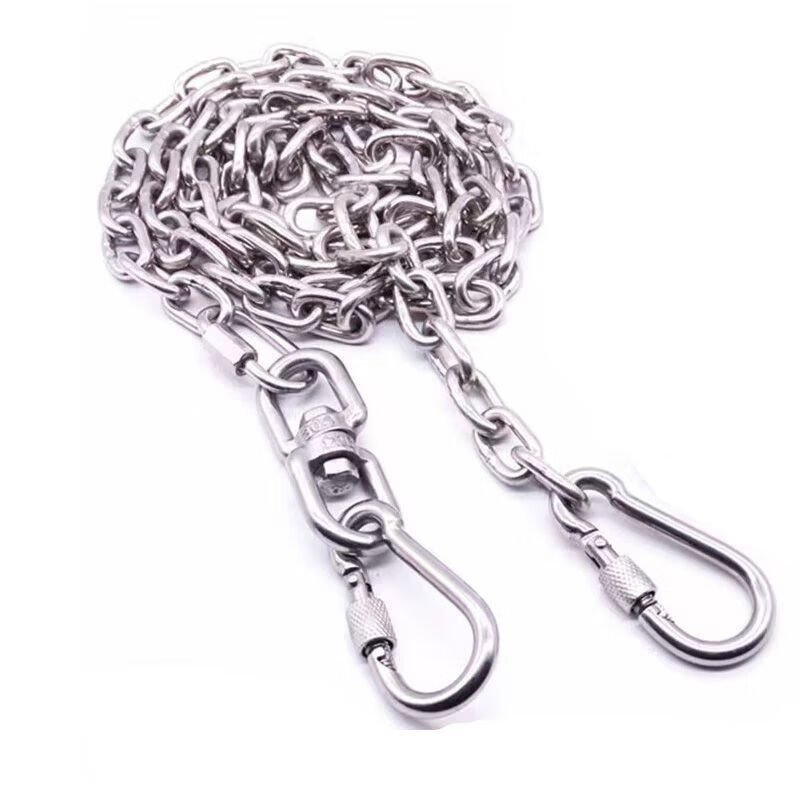 不锈钢狗链农村栓狗链子大型中型小型犬防咬项圈狗绳防生锈狗链条 5mm粗不锈钢狗链适合【120斤内超大型犬】 4米长【大范围活动】