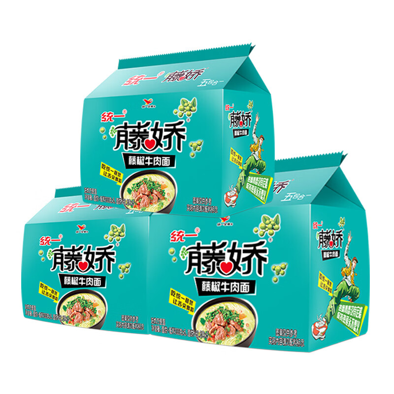 统一方便面藤娇藤椒牛肉面袋面桶面速食泡面夜宵零食方便面整箱装