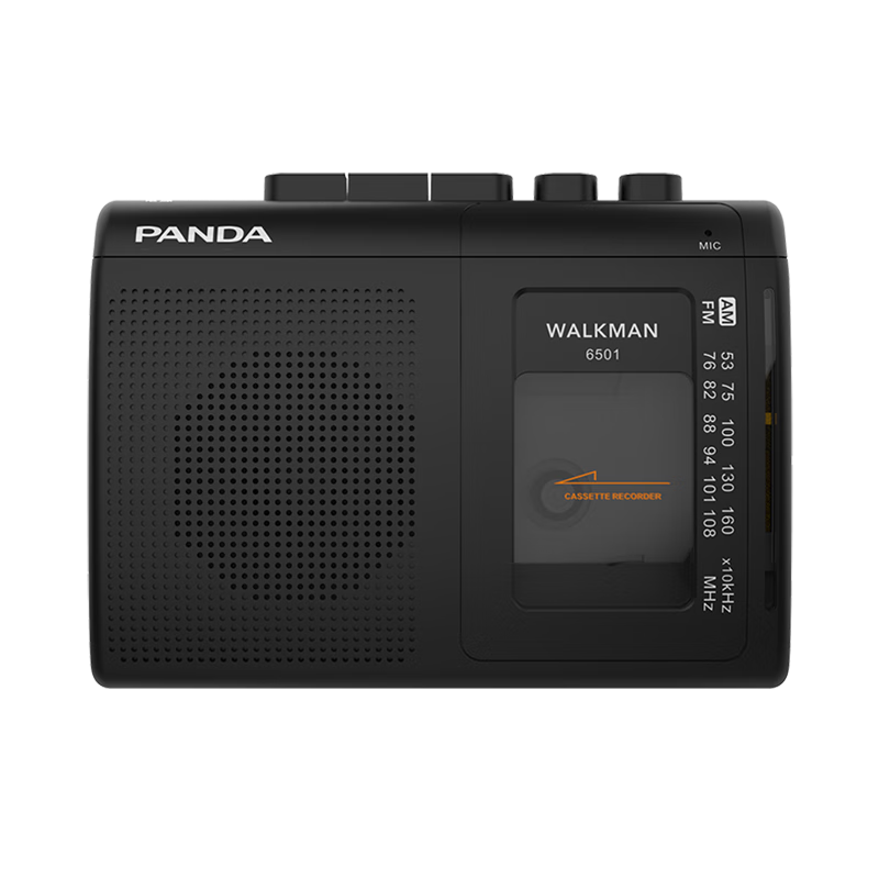 熊貓（PANDA） 新款6501磁帶播放機 磁帶機 磁帶隨身聽(tīng) 復古walkman 單放機 錄音機 便攜音箱 收音機音響 卡帶機 6501標配+電源線(xiàn)+電源適配器