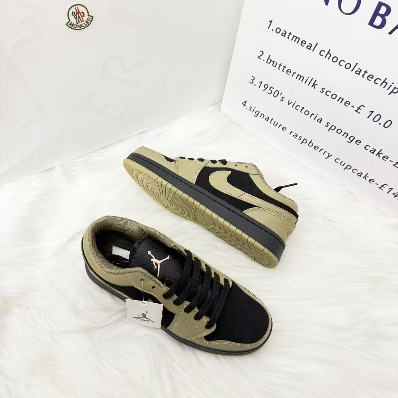 AJNIKER爆款棕黑复古AJ1低帮休闲男女板鞋定制耐磨篮球鞋运动潮流百搭鞋 aj棕黑色实物图所见即所得 44 鞋底摩擦吱吱响