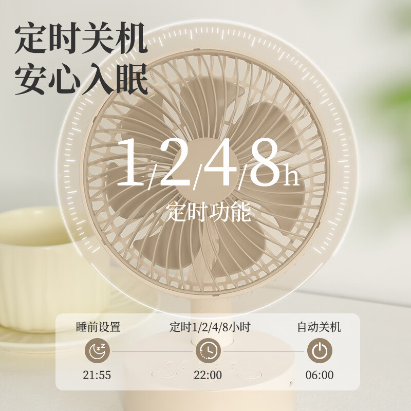 新版桌面小风扇可摇头小型便携USB插电式电扇学生宿舍办公车用 F32A【无电池】【白色】