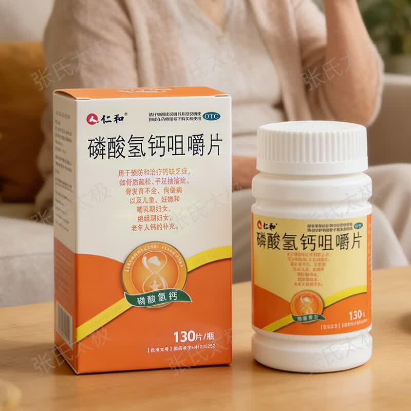[仁和]磷酸氢钙咀嚼片 0.15g*130片 1盒装 0.15g*130片/瓶*1瓶/盒 补钙预防和治疗钙缺乏症骨质疏松