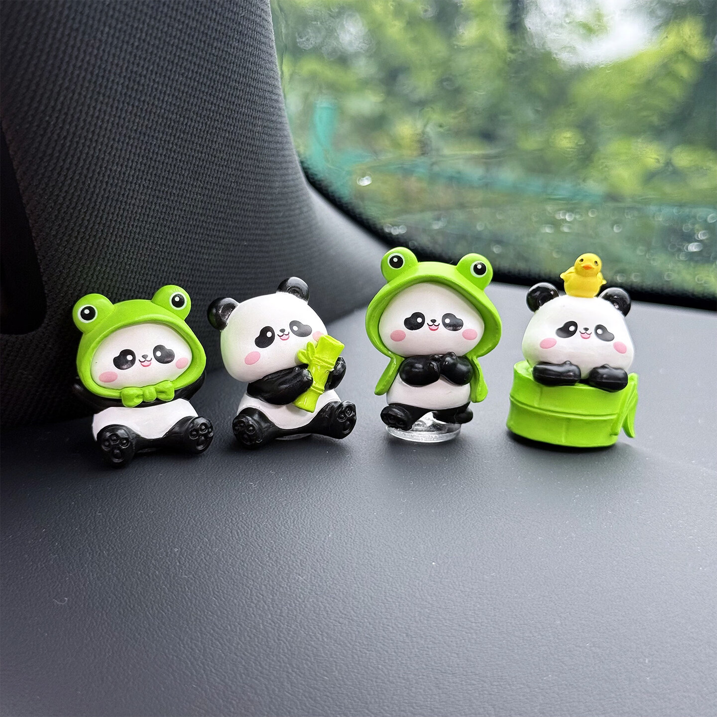 哥纶可爱小熊猫创意办公室桌面工位电脑显示器趴趴装饰品治愈解压摆件 逸扬小熊猫6只+2个竹笋