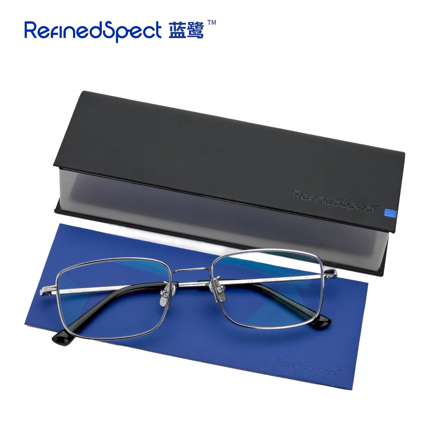 RefinedSpect蓝鹭高端纯钛老花镜欧盟标准高清防蓝光 送礼推荐 单光(适用看近)99.8%用户适合 150度(51-55岁)