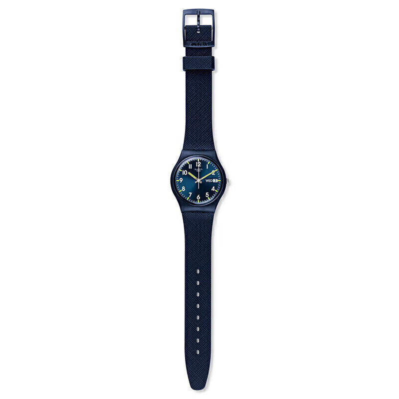 斯沃琪（Swatch）瑞士手表  双日历生日礼物石英男女腕表 【赠文具套装】绅士蓝2.0 SO28N702 34mm