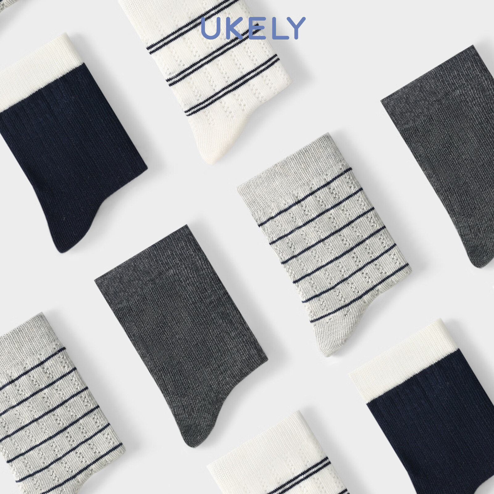 优可力（UKELY）优可力儿童中筒袜宝宝袜子夏季薄款透气a类新款男女童小腿袜小孩 灰调时刻 9-12岁 (XL) 适合33-37码