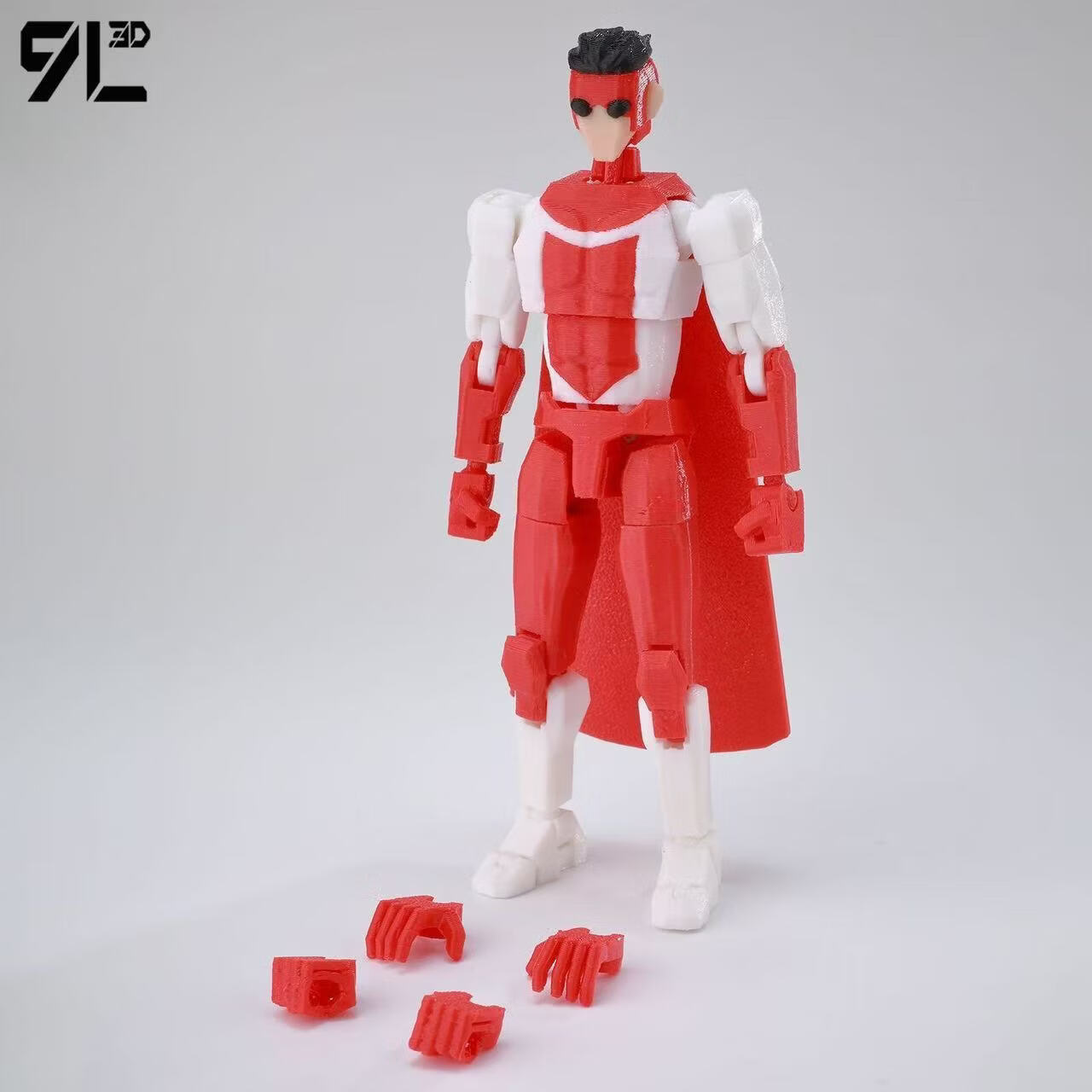 电迈9L3D无敌少侠主宇宙蓝黑马克手办我的世界MC可动人偶男生玩具摆件 我的无敌-全能马克